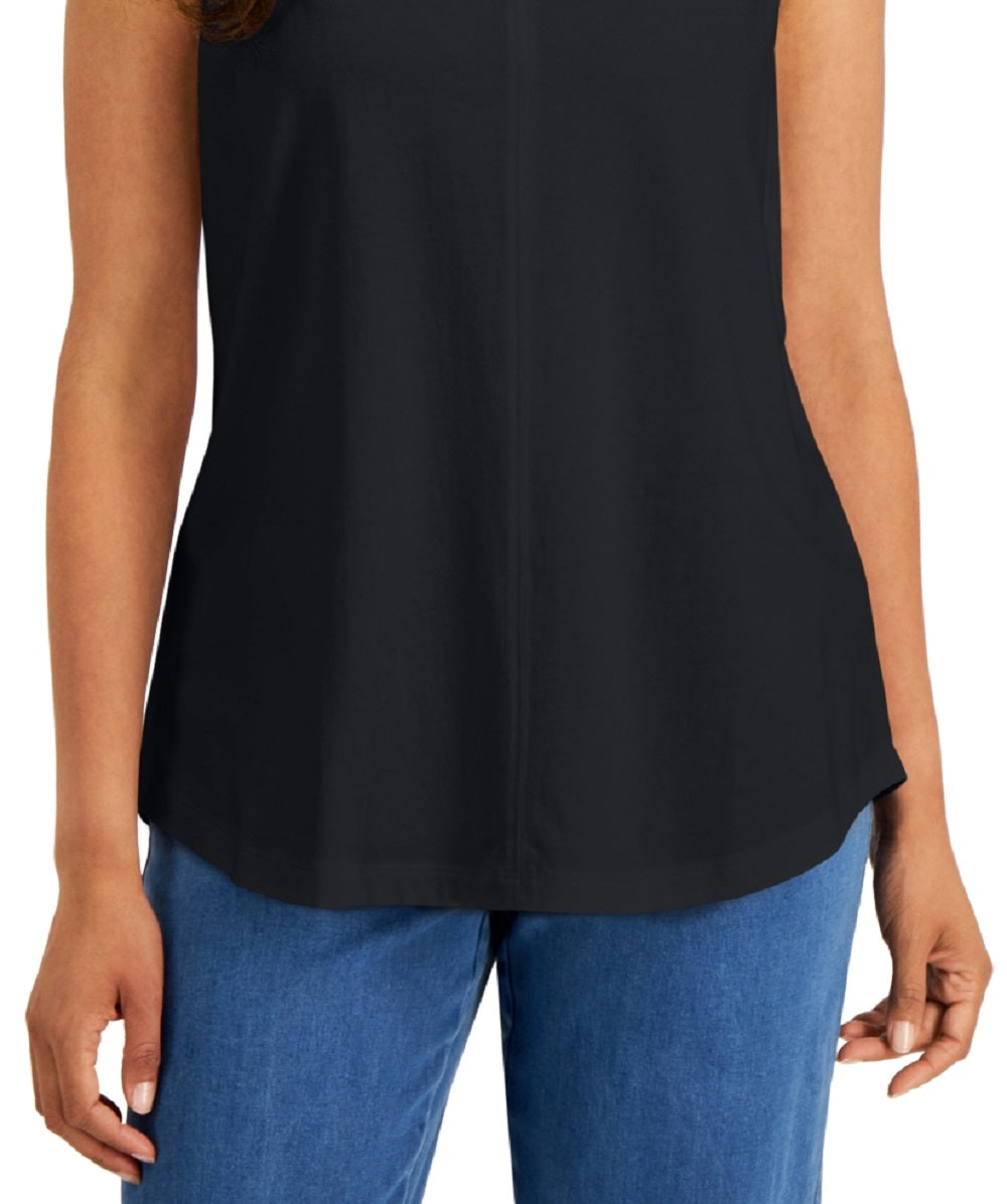 Karen Scott Blusa feminina sem mangas, preta, tamanho extragrande
