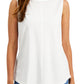 Karen Scott Blusa feminina sem mangas, branca, tamanho médio