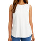 Karen Scott Blusa feminina sem mangas, branca, tamanho extragrande