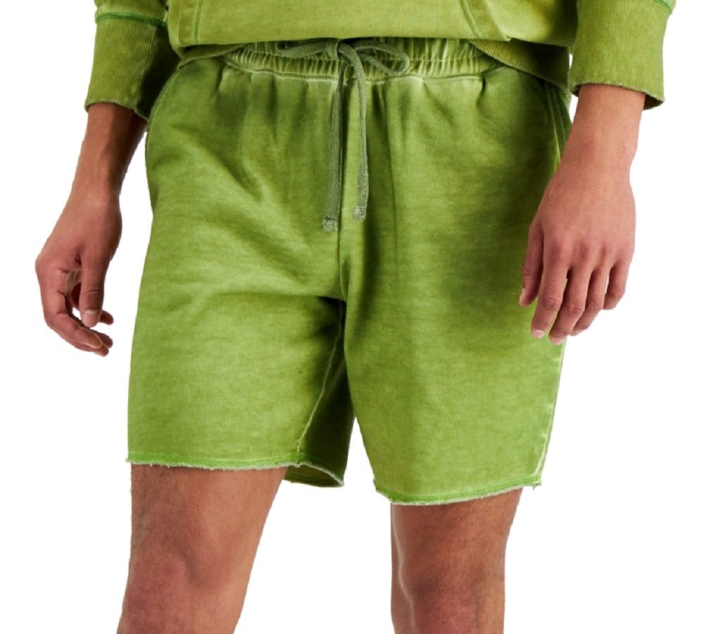 Sun Stone Masculino Regular Fit Garment Dyed 8 Fleece Shorts Verde Tamanho P