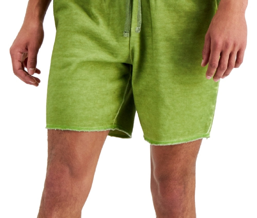 Sun Stone Masculino Regular Fit Garment Dyed 8 Fleece Shorts Verde Tamanho P
