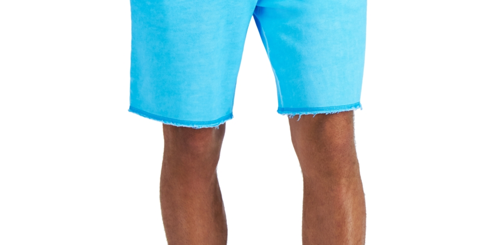 Sun + Stone Shorts Masculino Regular Fit em Fleece Tingido Azul Tamanho M