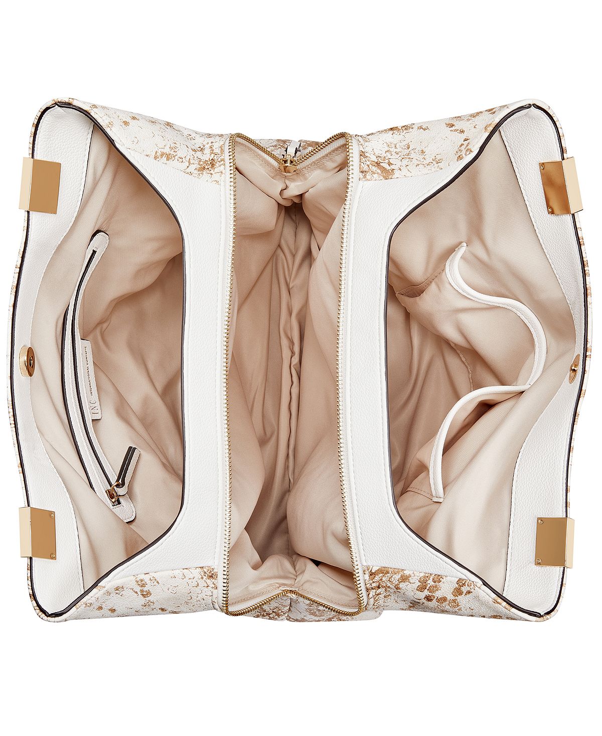 INC International Concepts Bolsa feminina Trippii Snake com relevo, branca, tamanho regular