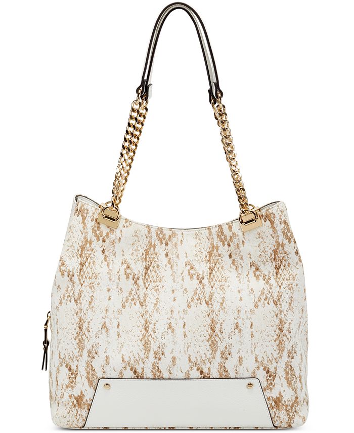 INC International Concepts Bolsa feminina Trippii Snake com relevo, branca, tamanho regular