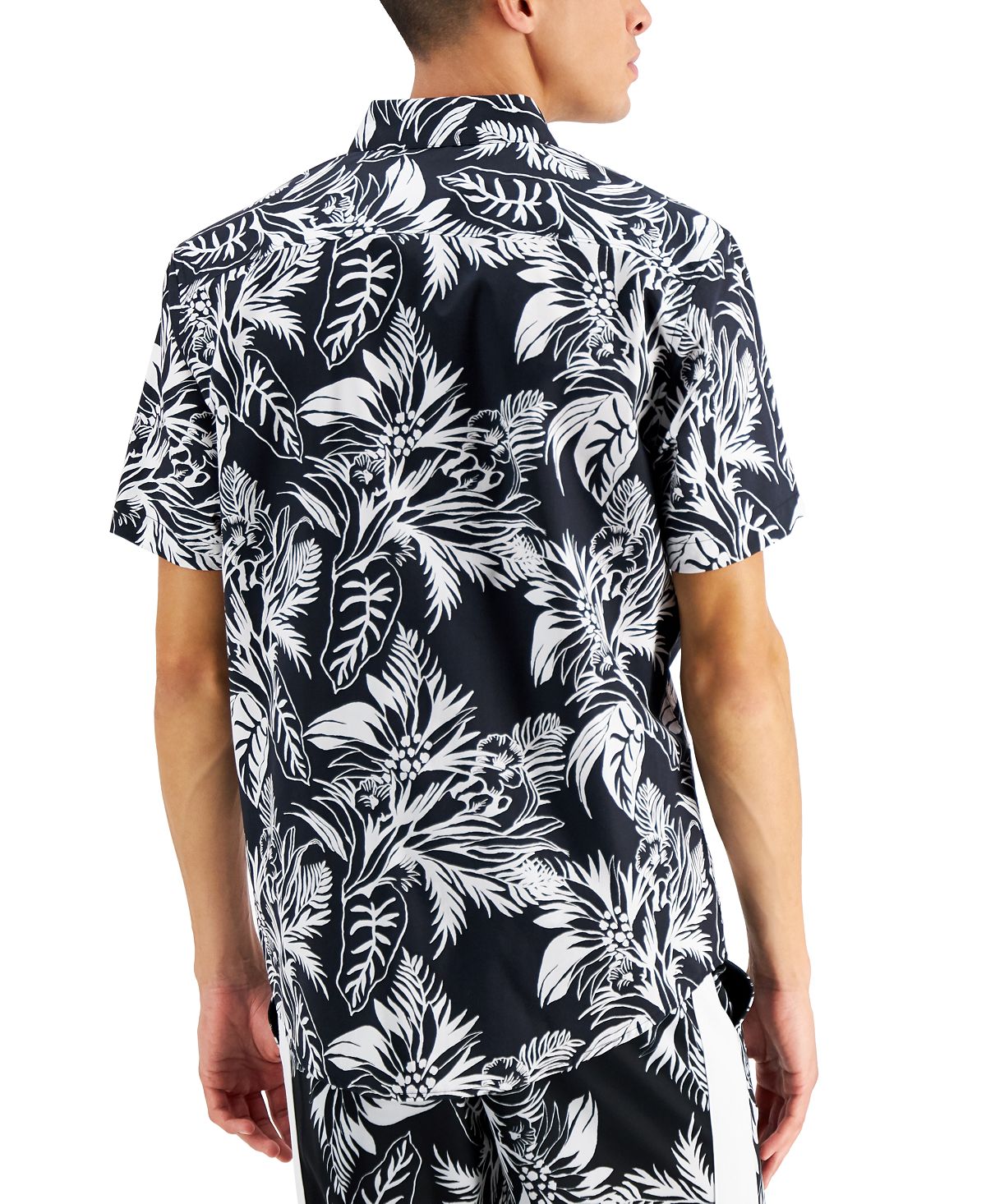 Camisa Modern Palm Masculina INC International Concepts Preta Tamanho Médio