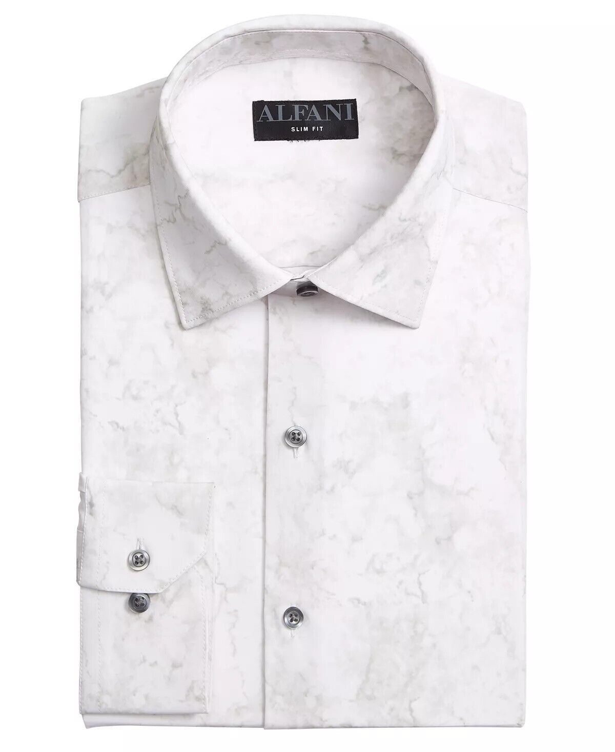 Camisa social masculina Alfani Slim Fit com elasticidade em 4 direções, branca, tamanho 15,5 x 34 x 35