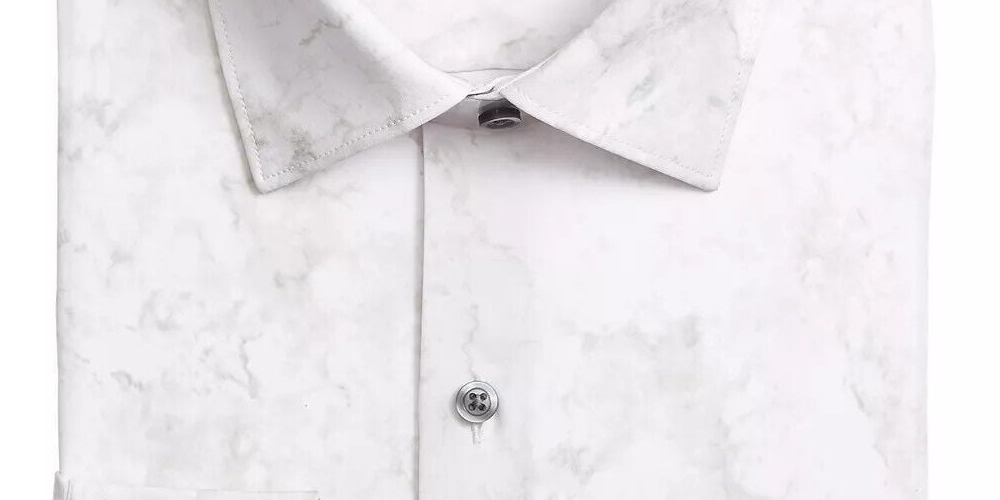 Camisa social masculina Alfani Slim Fit com elasticidade em 4 direções, branca, tamanho 15,5 x 34 x 35