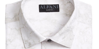 Camisa social masculina Alfani Slim Fit com elasticidade em 4 direções, branca, tamanho 15,5 x 34 x 35
