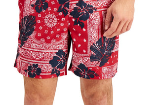 Club Room Masculino Floral Bandana 7 Calções de Banho Vermelho Tamanho XX-Grande