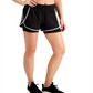 ID Ideology Shorts femininos com bolsos elásticos e absorção de umidade, aparência em camadas, roupa esportiva, preto, tamanho XS