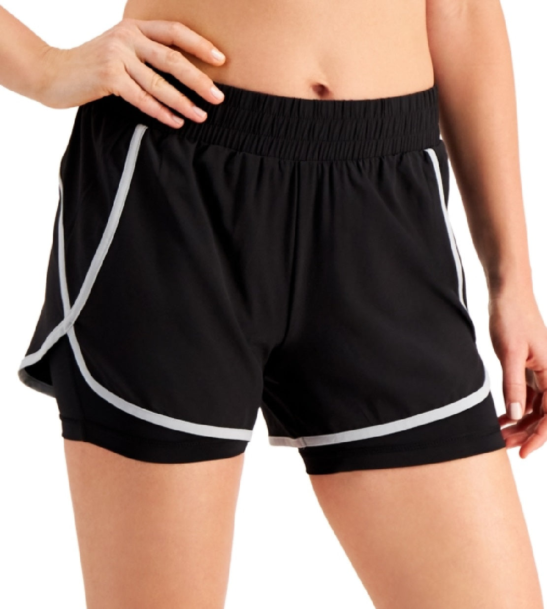 Shorts Ideology Feminino Performance Layered Look Preto Tamanho XX-G