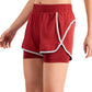 ID Ideology Shorts Feminino Performance Layered Look Vermelho Tamanho Médio
