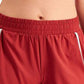 ID Ideology Shorts femininos lisos com camadas, estilo ativo, vermelho, tamanho grande
