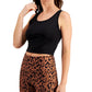 ID Ideology Top curto sem mangas feminino preto tamanho grande