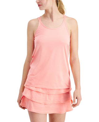 ID Ideology Women's Solid Strappy Tank Top Orange Size Large