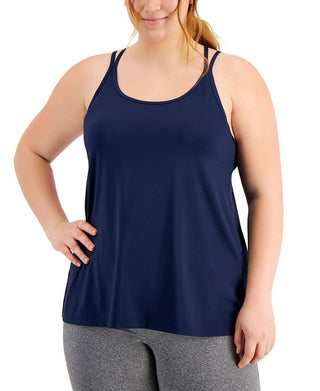 Ideologia Top Plus com Alças Feminino Azul Tamanho 3X