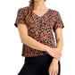 Camiseta feminina com estampa animal ID Ideology, marrom, tamanho médio