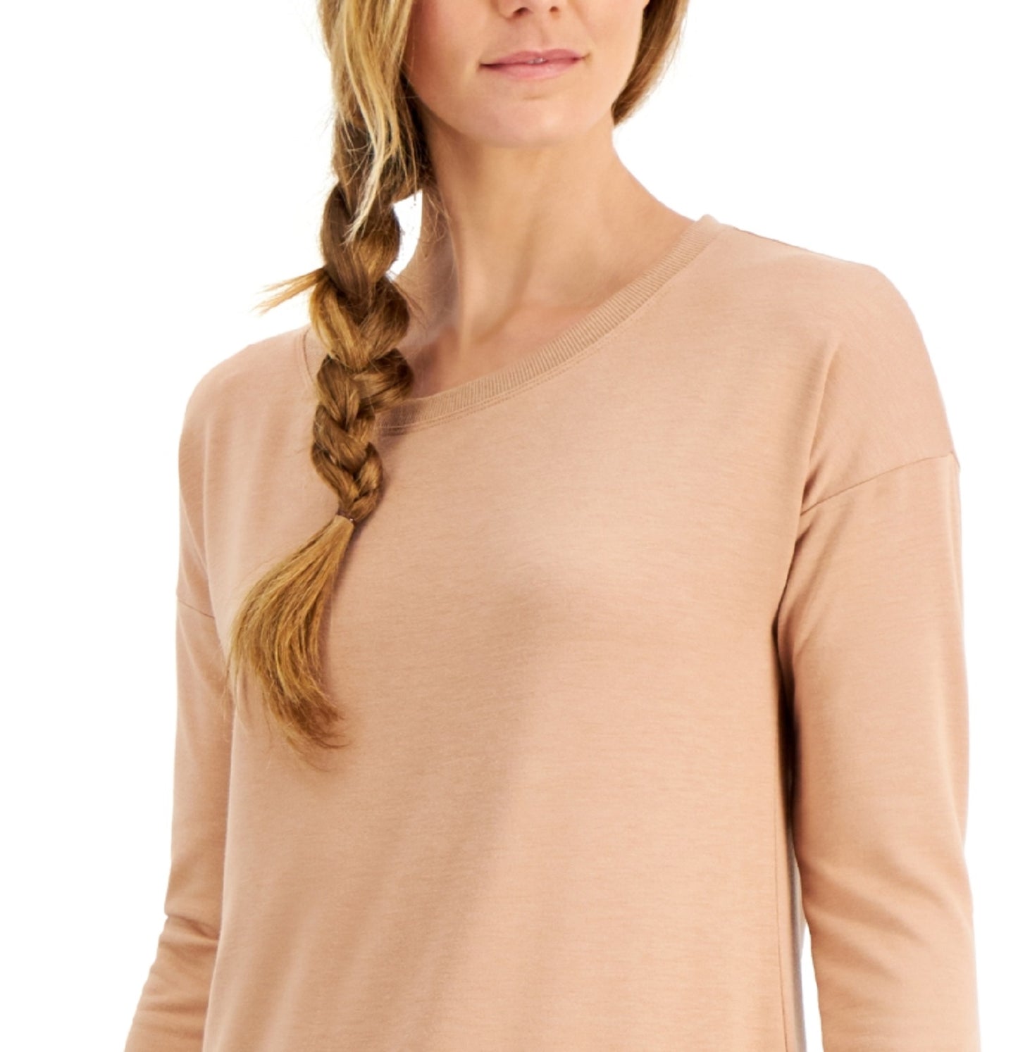 ID Ideology Top feminino com bainha cruzada rosa tamanho grande