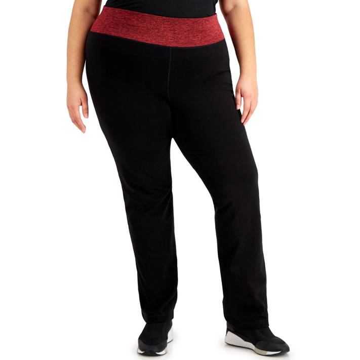 Calça de ioga ativa ID Ideology Plus Flex Stretch feminina, vermelha, tamanho 2X