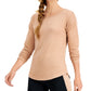 ID Ideology Blusa feminina de manga comprida com ombros caídos, marrom, tamanho XX-G