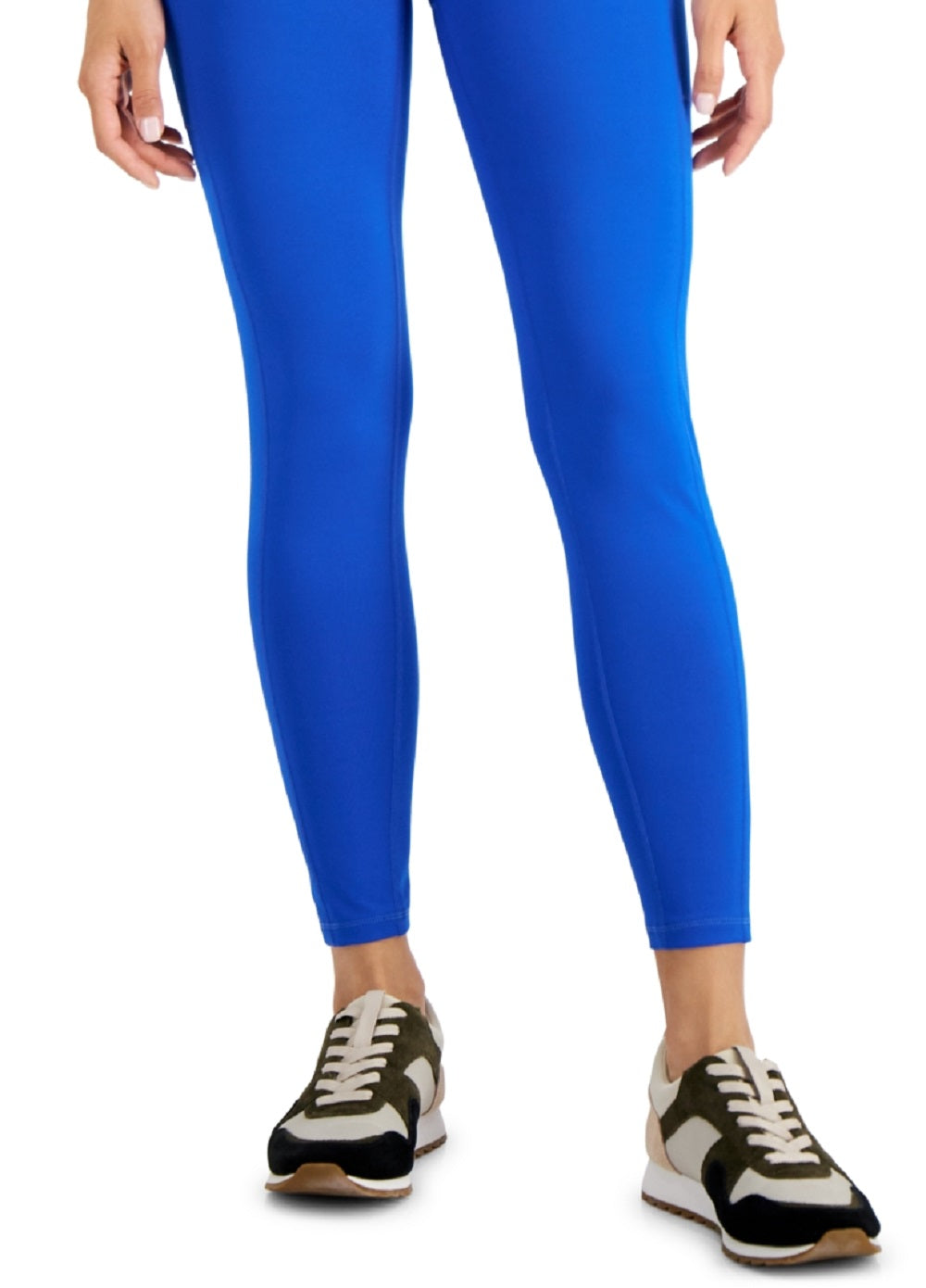 ID Ideology Leggings de compressão femininas, cintura alta, comprimento com bolso lateral, azul, tamanho pequeno