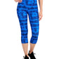 Leggings curtas tie-dye femininas ID Ideology, azul, tamanho médio