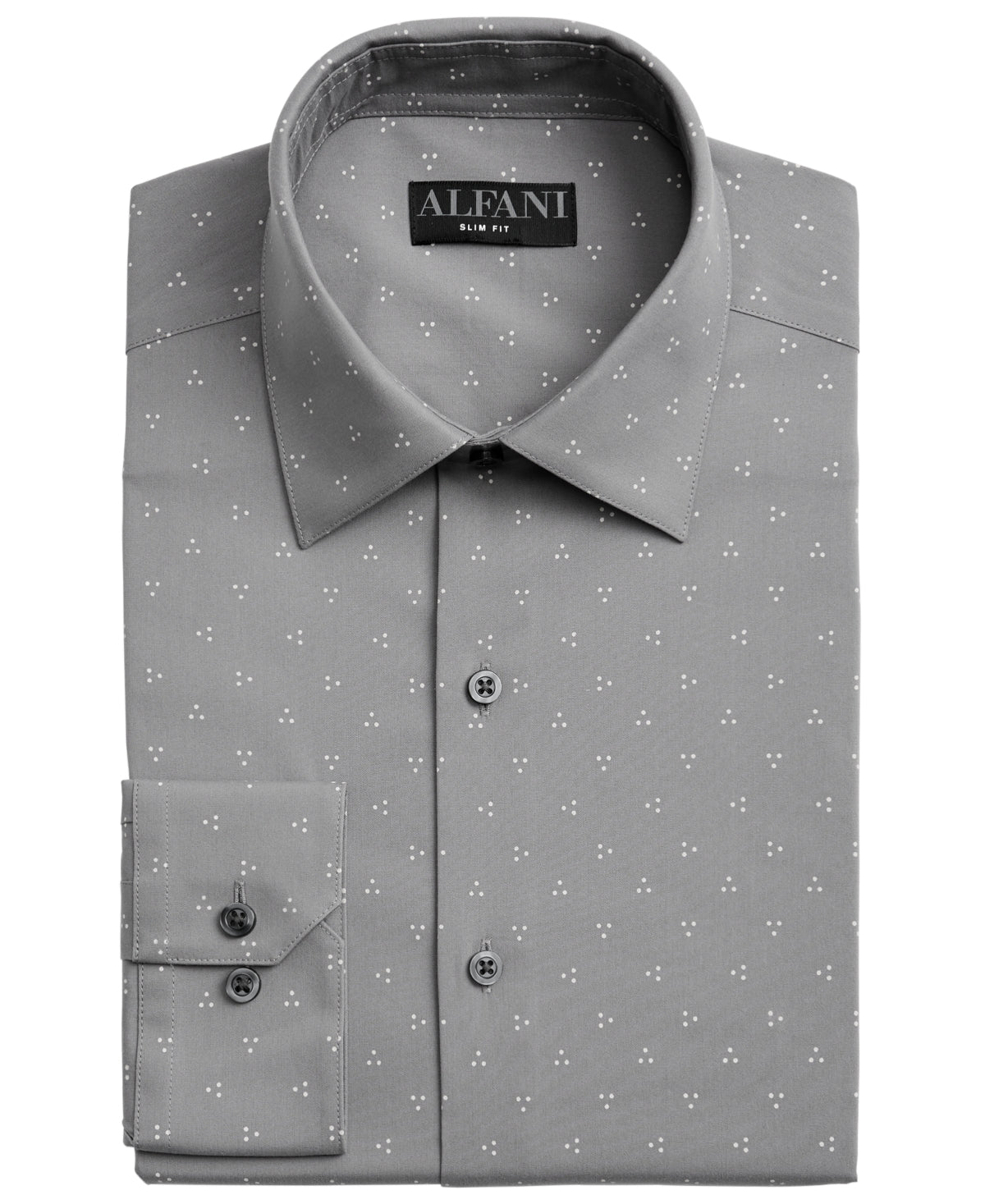 Camisa social masculina Alfani Slim Fit com elasticidade bidirecional, cinza, tamanho 32x33