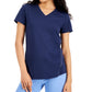 Camiseta feminina Ideology Active com decote em V e estampa refletiva, azul, tamanho pequeno