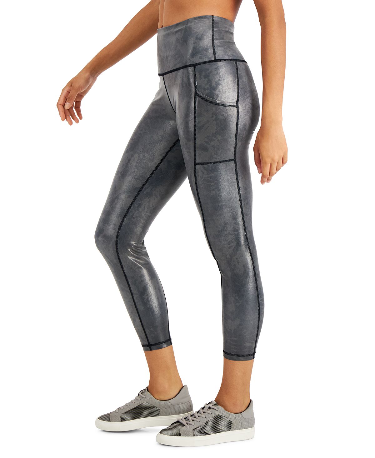 Leggings femininas Active Shine Length da Id Ideology, pretas, tamanho P
