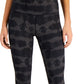 Leggings femininas Ideology Stretch com absorção de umidade, compressão reversível, tie-dye, cintura alta, pretas, tamanho extragrande