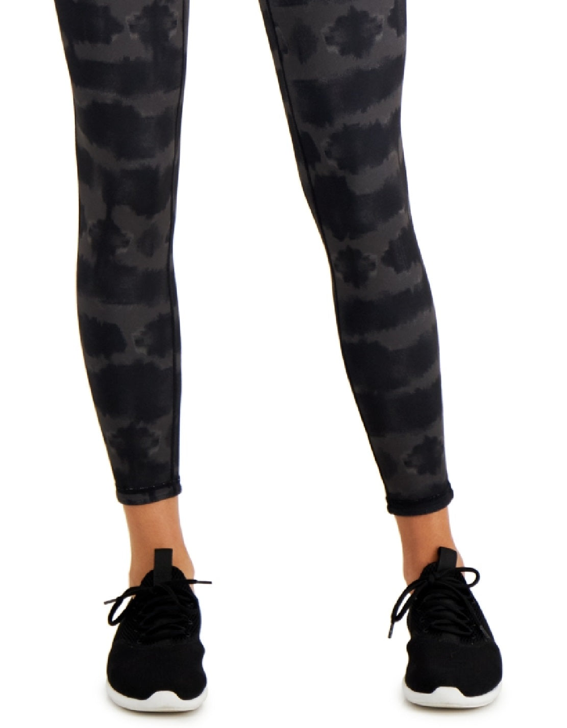 Leggings femininas Ideology Stretch com absorção de umidade, compressão reversível, tie-dye, cintura alta, pretas, tamanho extragrande