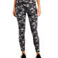 Leggings femininas Ideology Stretch com absorção de umidade e ventilação, camuflagem plana, cintura alta, preta, tamanho médio