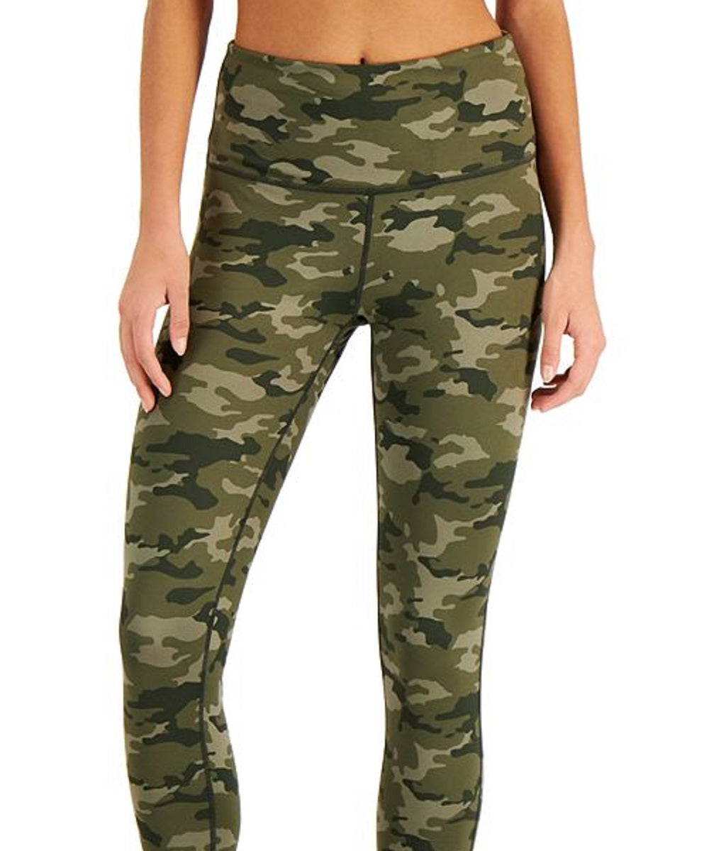 Leggings femininas Ideology Stretch com absorção de umidade e ventilação, camuflagem plana, cintura alta, verde, tamanho grande
