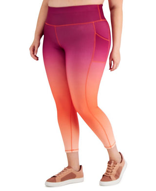 Ideology Women's Plus Ombre Print Leggings Pink Size 4X