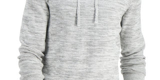 Suéter masculino com capuz mesclado sólido Sun + Stone cinza tamanho grande