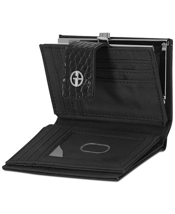 Carteira feminina Giani Bernini com moldura indexada, preta, tamanho regular