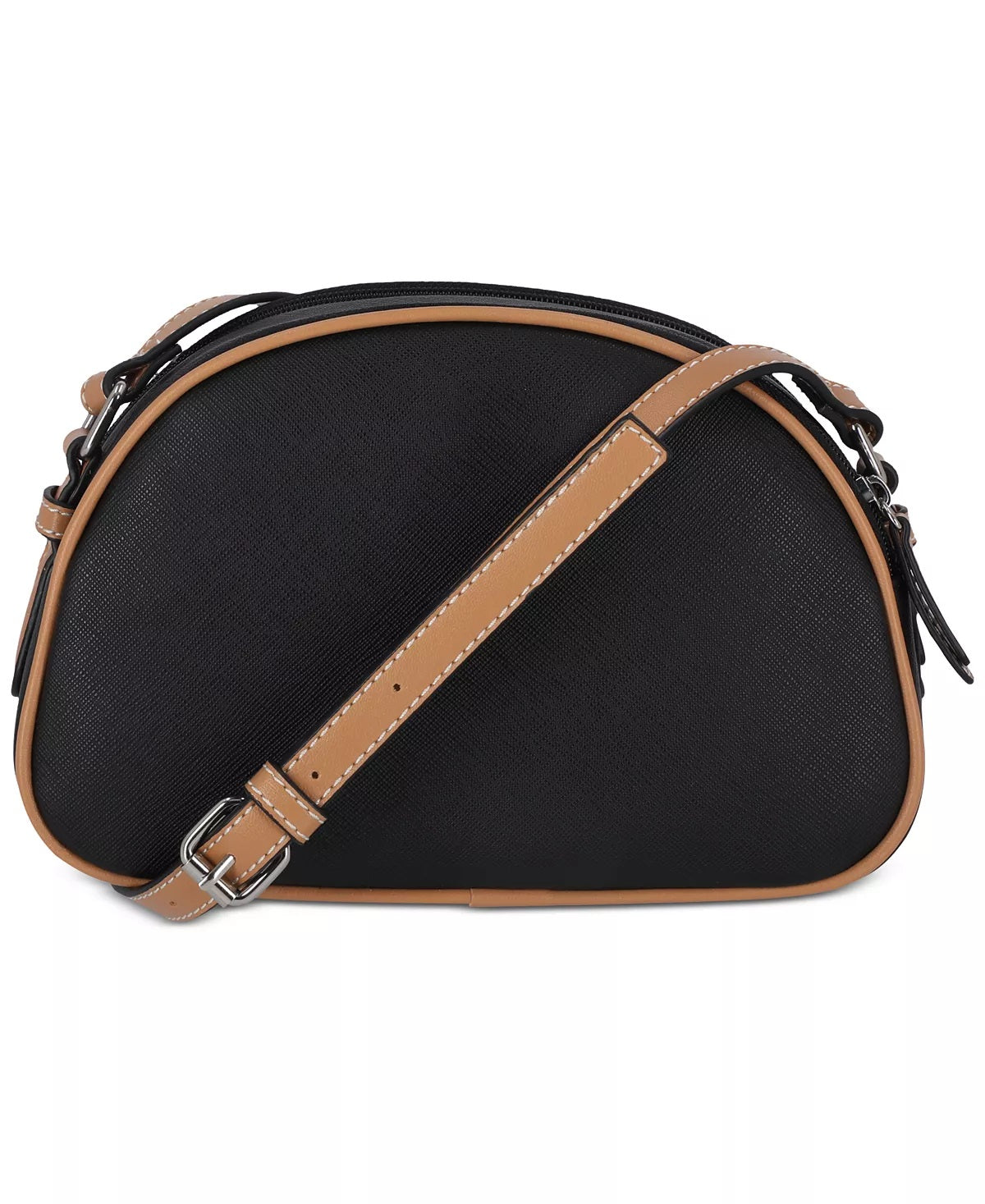 Bolsa transversal feminina Giani Bernini Saffiano Dome preta tamanho regular