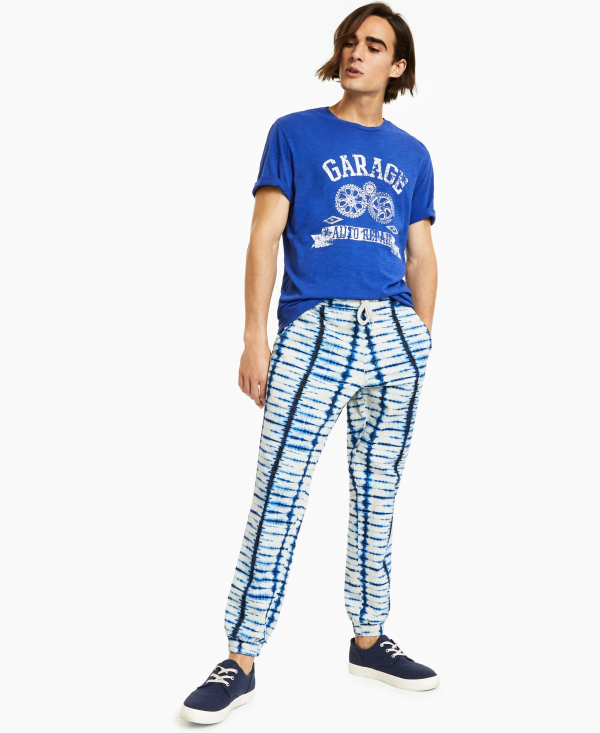Camiseta masculina Garage Sun + Stone azul tamanho XX-G