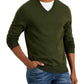 Suéter masculino Club Room com decote em V e mistura de lã merino, verde, tamanho XXG