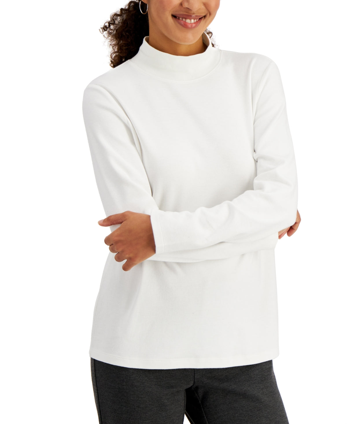 Karen Scott Blusa Feminina Gola Falsa Branca Tamanho Pequeno