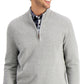Suéter de algodão texturizado com zíper de um quarto masculino Club Room, cinza, tamanho médio