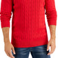 Suéter de algodão masculino Club Room, tricô com zíper e 1/4, vermelho, tamanho médio