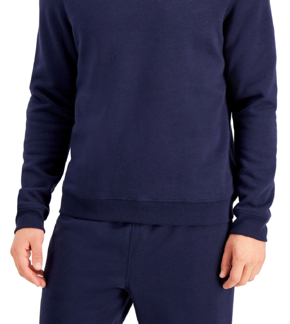 ID Ideology Moletom masculino de lã com gola redonda, azul, tamanho médio