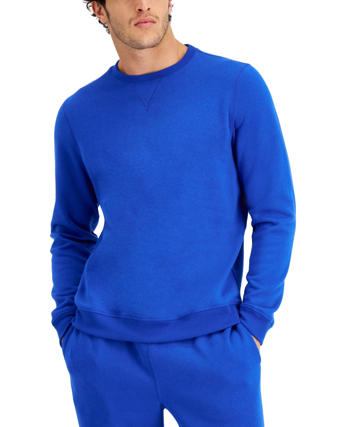 ID Ideology Moletom masculino de lã com gola redonda, azul, tamanho XX-G