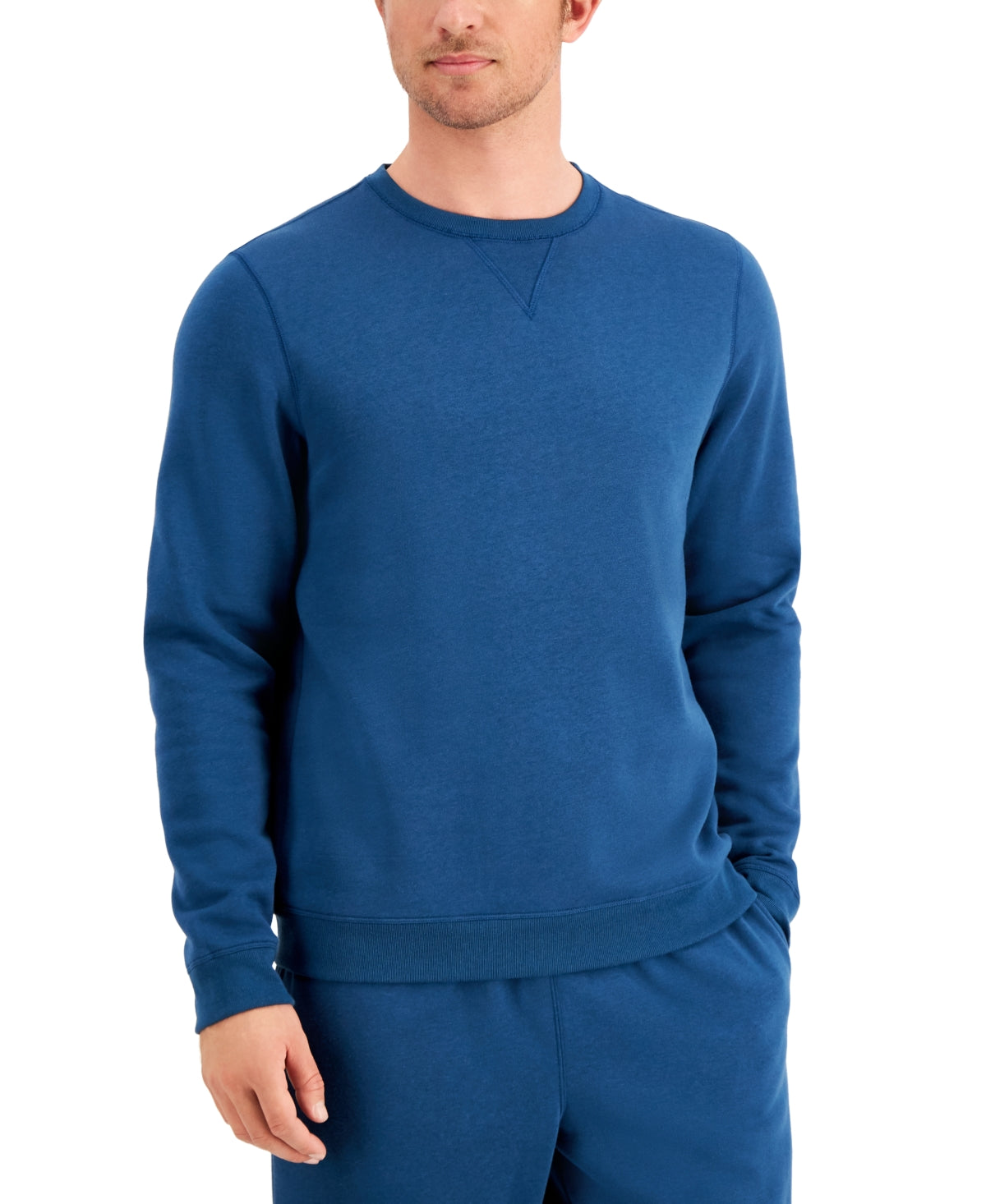 ID Ideology Moletom masculino de lã com gola redonda, azul, tamanho pequeno