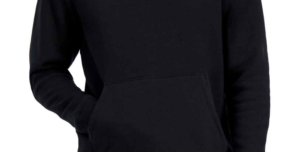 ID Ideology Moletom com capuz masculino de lã sólida, preto