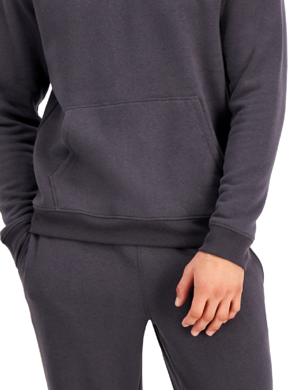 ID Ideology Moletom com capuz masculino de lã sólida, preto, tamanho XXX-G