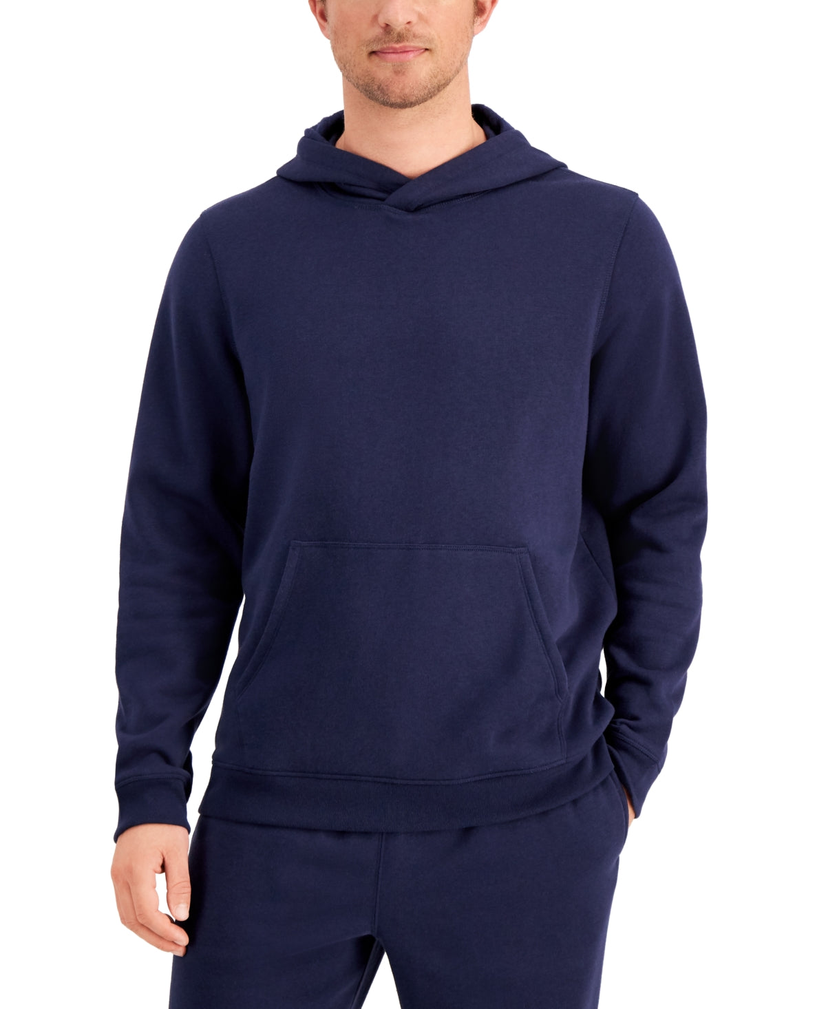 Id Ideology Moletom com capuz masculino de lã sólida - Azul marinho, tamanho M