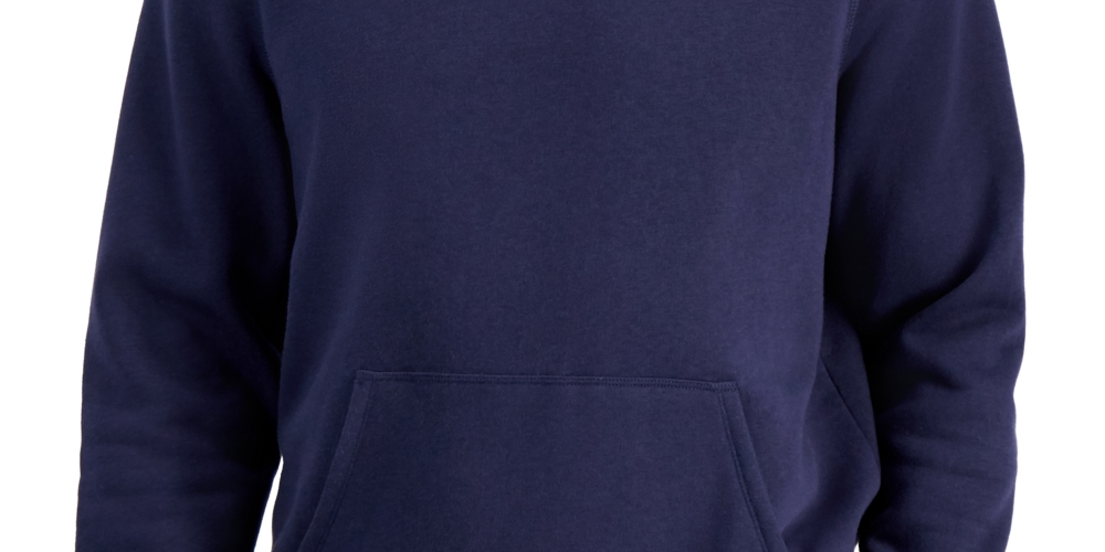 Id Ideology Moletom com capuz masculino de lã sólida - Azul marinho, tamanho M