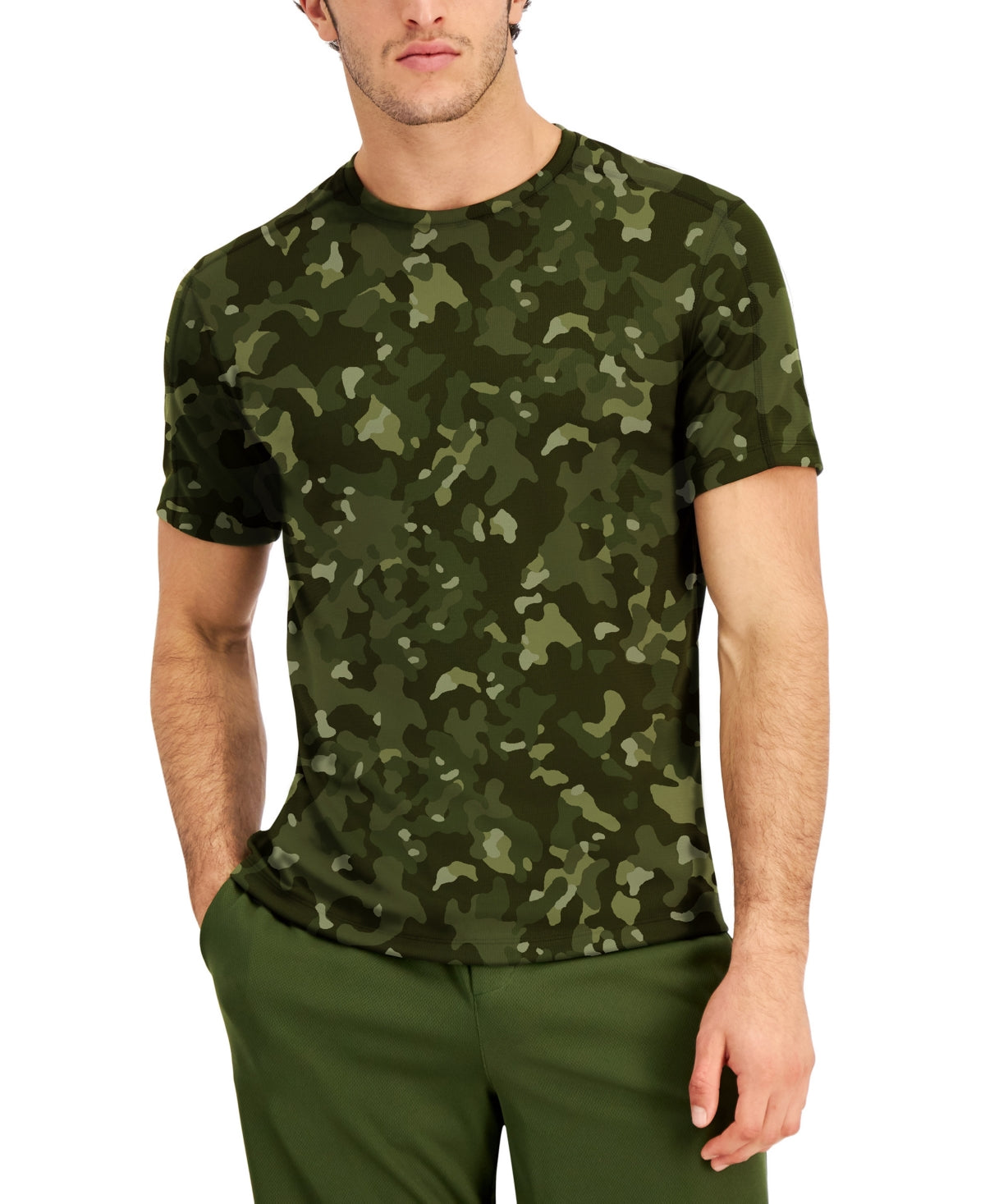 Camiseta de treino masculina com estampa Birdseye da ID Ideology, verde, tamanho X-G